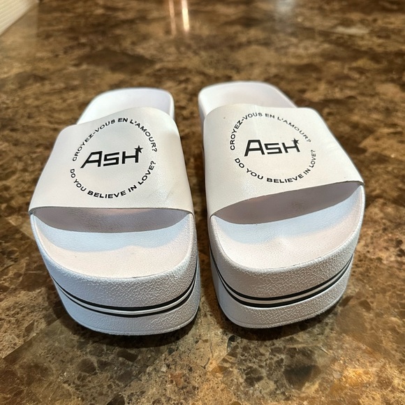 ASH Spot Bis Chunky Soled Platform Slides Sandals White/Black Size 38/8 Modesens - Picture 4 of 11